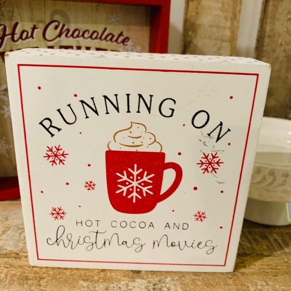 3 Pieces: Cocoa Bar Set for Tiered Trays: Mug, 2 Word Block Signs - Picture 7 of 10